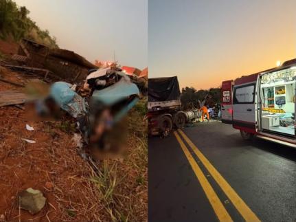 Acidente entre dois veículos deixa 3 mortos em rodovia de MT.