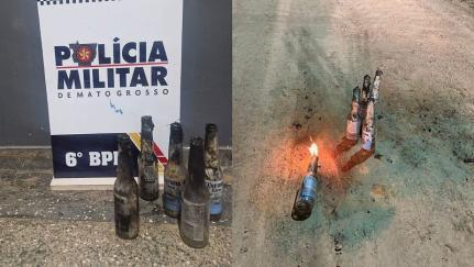 Dupla é presa suspeita de jogar coquetéis molotov contra residência.
