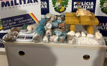 PM prende 5 e apreende 8 kg de maconha e cocaína em operação.