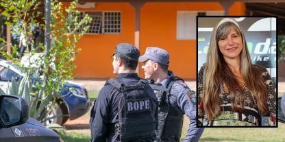Bope faz varredura em carro de mulher morta pelo ex em Cáceres.