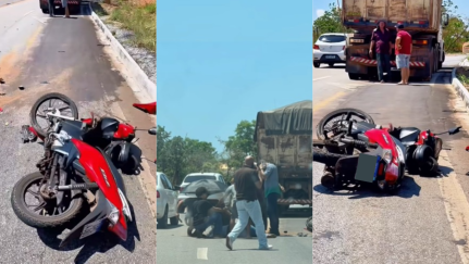 Motociclista morre ao bater na traseira de carreta em serra.