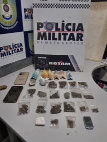 Rotam prende jovem com 20 porções de maconha e balança de precisão.