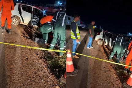 Acidente entre Fiat Pálio e carreta deixa 3 mortos em rodovia de MT.