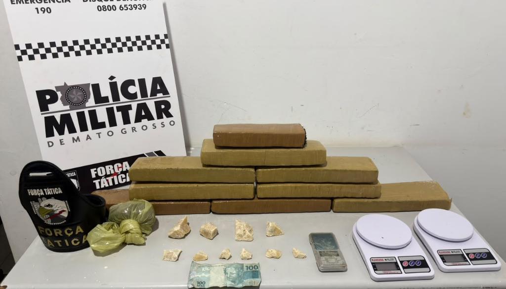 Força Tática apreende dois adolescentes faccionados com tabletes de maconha em Tangará da Serra.