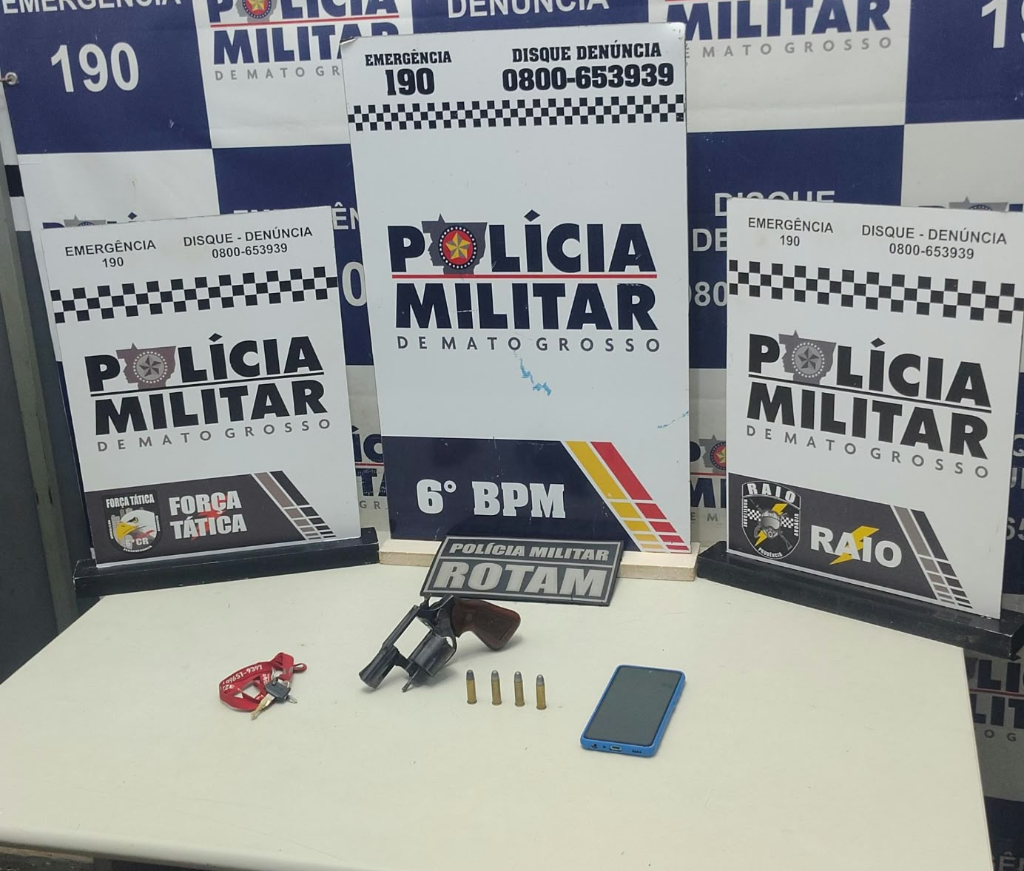 Polícia Militar prende dois faccionados e apreende armas de fogo em Cáceres.
