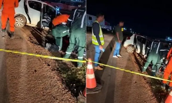 Acidente entre Fiat Pálio e carreta deixa 3 mortos em rodovia de MT.