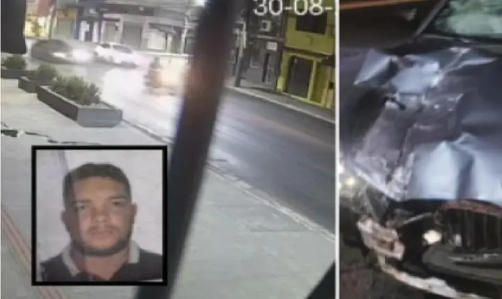 BMW arremessou motociclista por 10 metros após batida.