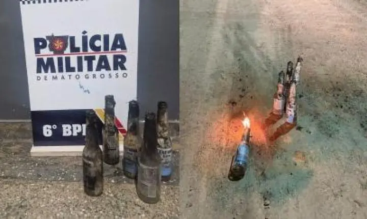 Dupla é presa suspeita de jogar coquetéis molotov contra residência.