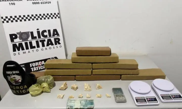 Força Tática apreende dois adolescentes faccionados com tabletes de maconha em Tangará da Serra.