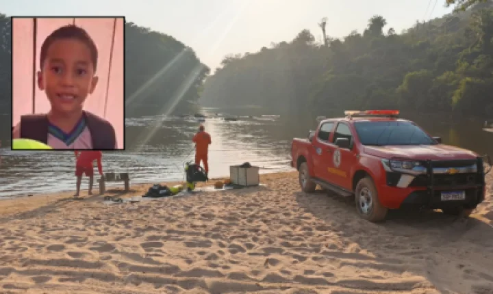 Menino de 5 anos desaparece e é encontrado morto no rio.
