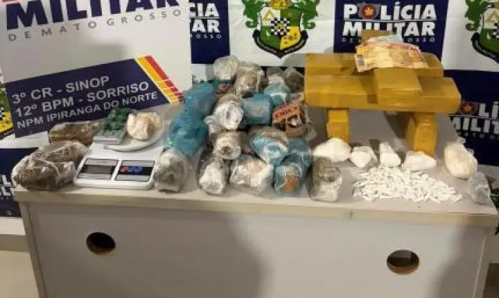 PM prende 5 e apreende 8 kg de maconha e cocaína em operação.