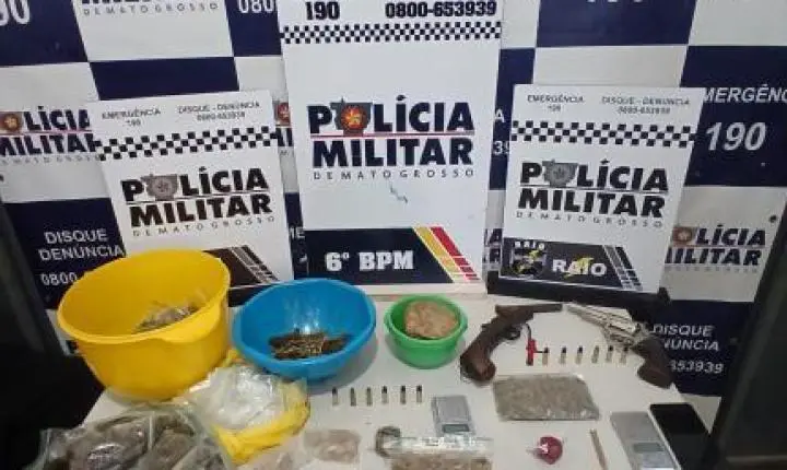 Polícia 'fecha' paiol do PCC e prende 3 com drogas e armas em Cáceres.