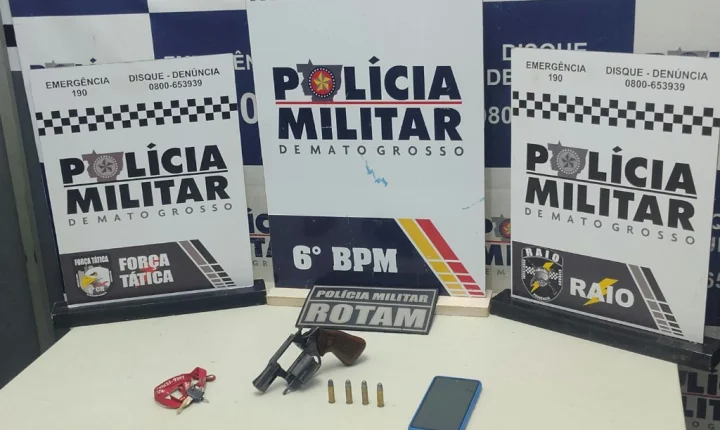 Polícia Militar prende dois faccionados e apreende armas de fogo em Cáceres.
