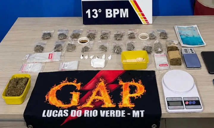Polícia Militar prende homem com porções de maconha em borracharia.