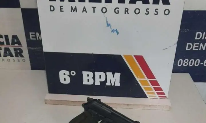 Polícia Militar prende homem por posse irregular de arma em Cáceres.