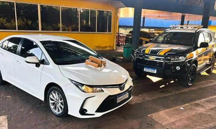 PRF apreende 10 kg de maconha escondidos em carro na BR-070, em Cáceres.