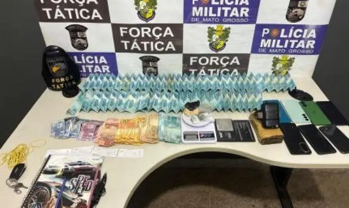 Quadrilha é presa por tráfico de drogas; polícia apreende mais de R$ 10 mil em espécie.