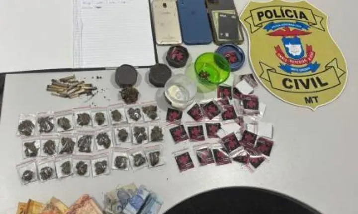 Traficante de facção tenta fugir, mas acaba preso com 24 porções de drogas.