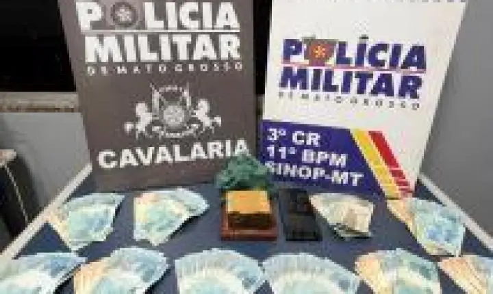 Traficante é preso com R$ 9,4 mil e com porção de maconha, ele tentou fugir a pé.
